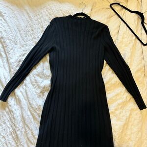 Long-Sleeve Mockneck Mini Sweater Dress